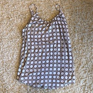 Banana Republic Geometric Tan and White Top